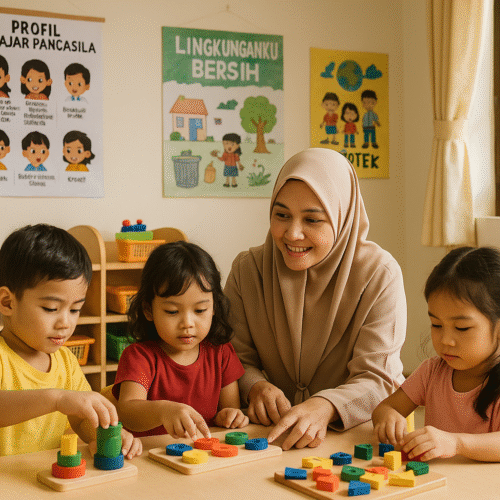 Perencanaan program PAUD adaptif dengan kegiatan bermain dan P5 di kelas Kurikulum Merdeka